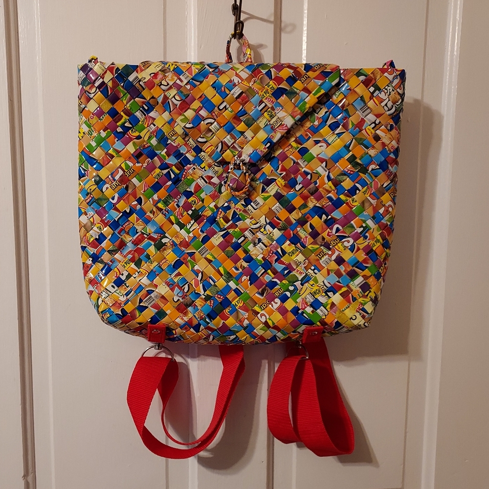 Candy Wrapper Backpack 15"X12" Multicolor - image 2